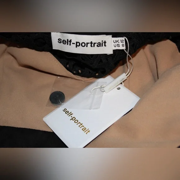 NEW SELF PORTRAIT GUIPURE LACE TEAL TIERED PARTY DRESS NWT! - Picture 8 of 8